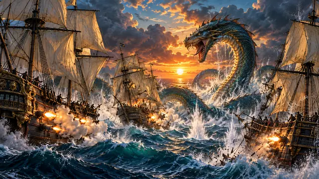 The serpent amid the battle